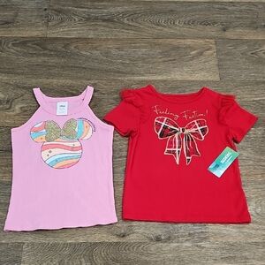 Disney Minnie Mouse Tank Top And Holiday Festive Tee With Tulle Sleeve